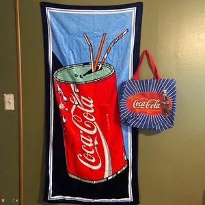Vintage Coca-cola beach towel and beach bag